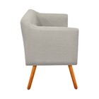 Sofá Namoradeira E 1 Poltrona Julia Pé Palito Castanho Linho