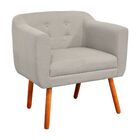 Sofá Namoradeira E 1 Poltrona Julia Pé Palito Castanho Linho