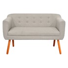 Sofá Namoradeira E 1 Poltrona Julia Pé Palito Castanho Linho