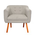 Sofá Namoradeira E 1 Poltrona Julia Pé Palito Castanho Linho