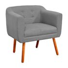 Sofá Namoradeira E 1 Poltrona Julia Pé Palito Castanho Linho