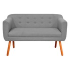 Sofá Namoradeira E 1 Poltrona Julia Pé Palito Castanho Linho