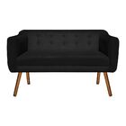 Sofá Namoradeira E 1 Poltrona Julia Pé Palito Castanho Suede