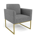 Sofá Namoradeira E 1 Poltrona Marisa Aço Industrial Dourado L