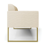 Sofá Namoradeira E 1 Poltrona Marisa Aço Industrial Dourado L