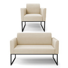 Sofá Namoradeira E 1 Poltrona Marisa Aço Industrial Preto Sue