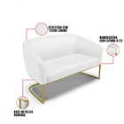 Sofá Namoradeira E 1 Poltrona Stella Industrial Dourado Sinté