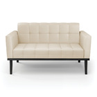 Sofá Namoradeira E 2 Poltronas Base De Madeira Preto Elisa Co