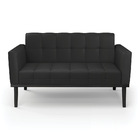 Sofá Namoradeira E 2 Poltronas Base De Madeira Preto Elisa Co