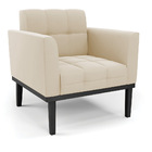 Sofá Namoradeira E 2 Poltronas Base De Madeira Preto Elisa Su