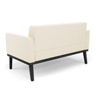 Sofá Namoradeira E 2 Poltronas Base De Madeira Preto Elisa Ve