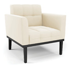 Sofá Namoradeira E 2 Poltronas Base De Madeira Preto Elisa Ve