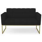 Sofá Namoradeira E 2 Poltronas Base Industrial Dourado Ana Li