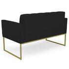 Sofá Namoradeira E 2 Poltronas Base Industrial Dourado Ana Li