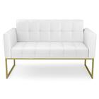 Sofá Namoradeira E 2 Poltronas Base Industrial Dourado Ana Si