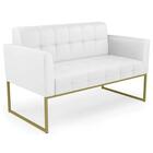 Sofá Namoradeira E 2 Poltronas Base Industrial Dourado Ana Si