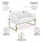 Sofá Namoradeira E 2 Poltronas Base Industrial Dourado Ana Si