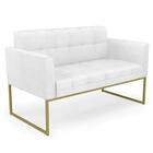 Sofá Namoradeira E 2 Poltronas Base Industrial Dourado Ana Si