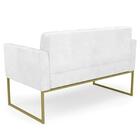 Sofá Namoradeira E 2 Poltronas Base Industrial Dourado Ana Si