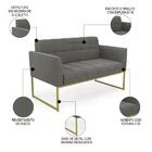 Sofá Namoradeira E 2 Poltronas Base Industrial Dourado Ana Su