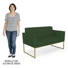 Sofá Namoradeira E 2 Poltronas Base Industrial Dourado Ana Ve