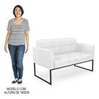 Sofá Namoradeira E 2 Poltronas Base Industrial Preto Ana Sint