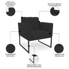 Sofá Namoradeira E 2 Poltronas Base Industrial Preto Ana Velu