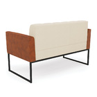 Sofá Namoradeira E 2 Poltronas Base Industrial Preto Elisa No