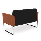 Sofá Namoradeira E 2 Poltronas Base Industrial Preto Elisa No