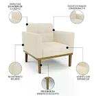 Sofá Namoradeira E 2 Poltronas Base Madeira Castanho Ana Linh