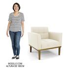 Sofá Namoradeira E 2 Poltronas Base Madeira Castanho Ana Velu