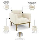 Sofá Namoradeira E 2 Poltronas Base Madeira Castanho Ana Velu