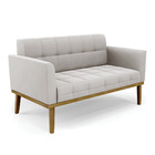 Sofá Namoradeira E 2 Poltronas Base Madeira Castanho Elisa Ve