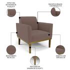 Sofá Namoradeira E 2 Poltronas Base Madeira Castanho Maressa