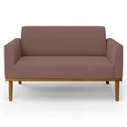 Sofá Namoradeira E 2 Poltronas Base Madeira Castanho Maressa