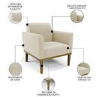 Sofá Namoradeira E 2 Poltronas Base Madeira Castanho Maressa