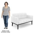 Sofá Namoradeira E 2 Poltronas Base Madeira Preto Ana Sintéti