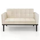 Sofá Namoradeira E 2 Poltronas Base Madeira Preto Ana Sintéti