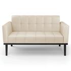 Sofá Namoradeira E 2 Poltronas Base Madeira Preto Ana Sintéti