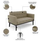 Sofá Namoradeira E 2 Poltronas Base Madeira Preto Ana Suede M