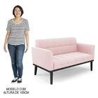 Sofá Namoradeira E 2 Poltronas Base Madeira Preto Ana Suede R