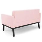 Sofá Namoradeira E 2 Poltronas Base Madeira Preto Ana Suede R