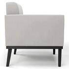 Sofá Namoradeira E 2 Poltronas Base Madeira Preto Ana Veludo