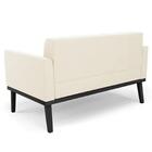 Sofá Namoradeira E 2 Poltronas Base Madeira Preto Ana Veludo