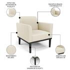 Sofá Namoradeira E 2 Poltronas Base Madeira Preto Maressa Lin