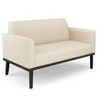 Sofá Namoradeira E 2 Poltronas Base Madeira Preto Maressa Lin