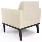 Sofá Namoradeira E 2 Poltronas Base Madeira Preto Maressa Lin