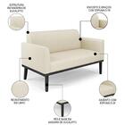 Sofá Namoradeira E 2 Poltronas Base Madeira Preto Maressa Lin