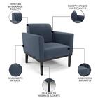 Sofá Namoradeira E 2 Poltronas Base Madeira Preto Maressa Sue