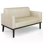 Sofá Namoradeira E 2 Poltronas Base Madeira Preto Maressa Vel